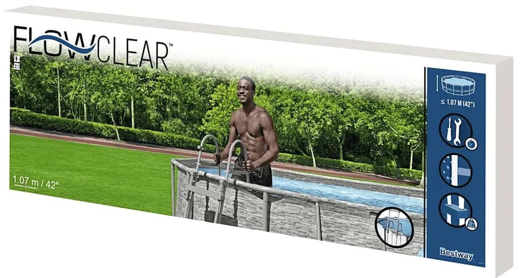 Escada para piscina Flowclear com 4 degraus 107 cm
