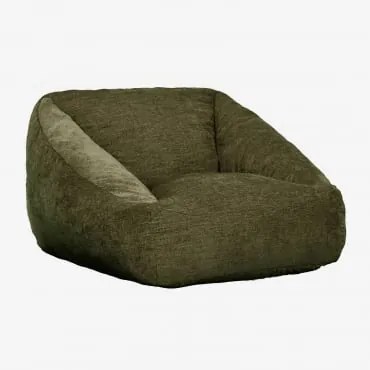Puff Poltrona Estofada Thiago ↔︎ 110 Cm & Chenille Verde Sálvia - Sklum