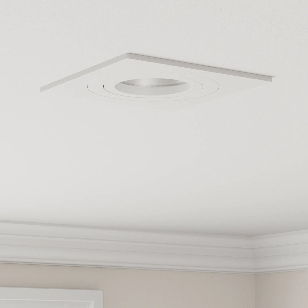vidaXL Refletores Embutidos 12 pcs Quadrado GU10 Branco 91x91 mm