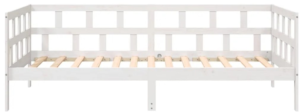 Sofá-cama 90x190 cm madeira de pinho maciça branco
