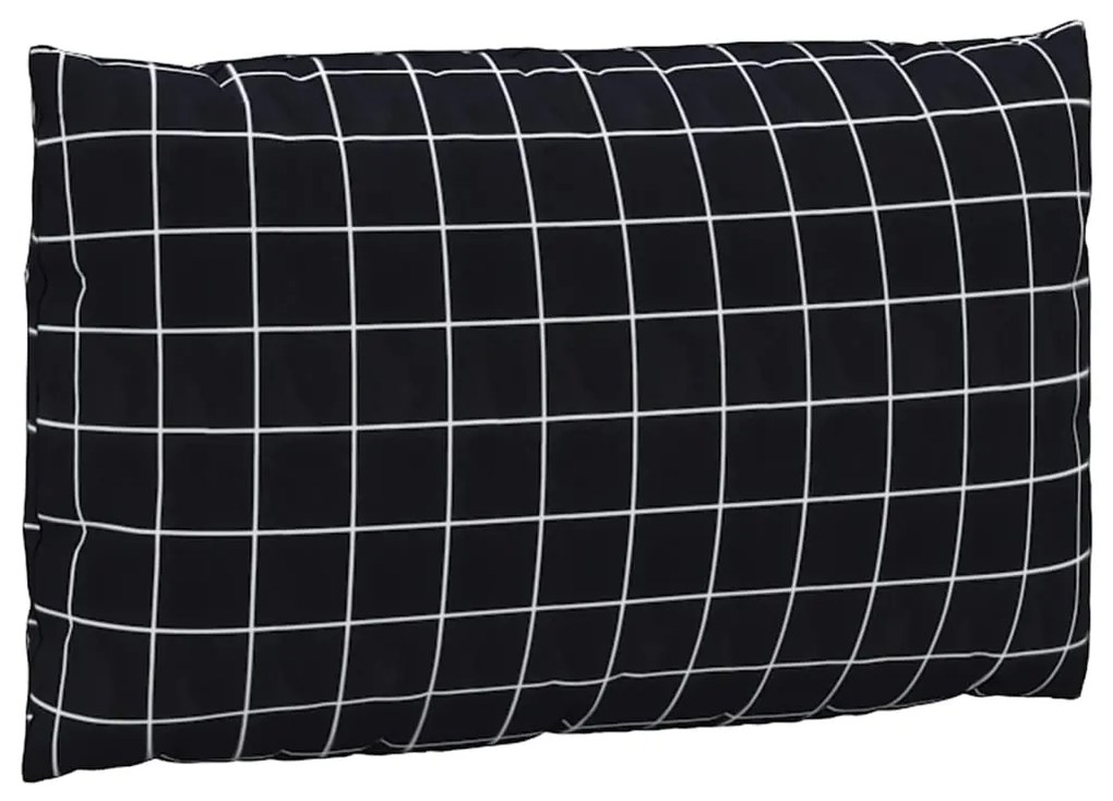 Almofadões p/ móveis de paletes 3pcs tecido oxford xadrez preto