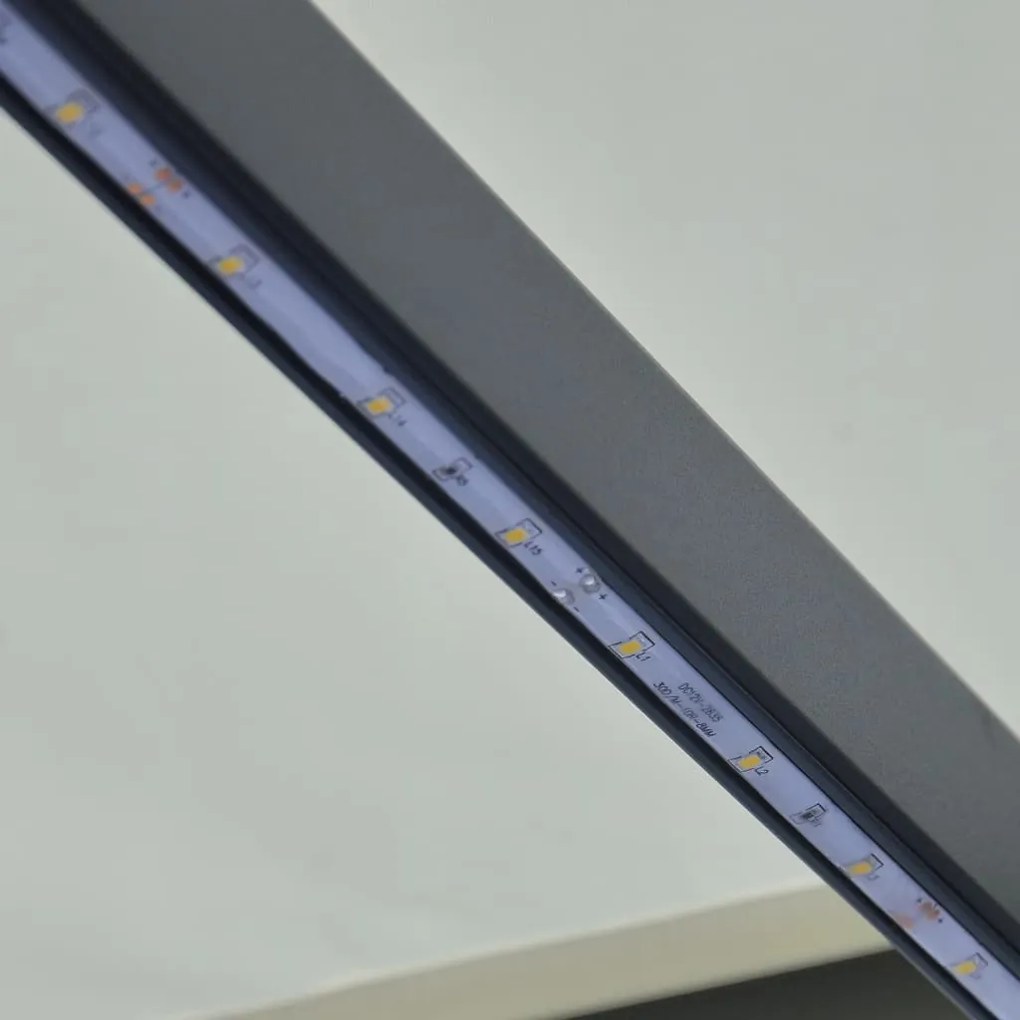 Toldo retrátil com sensor de vento e LED 300x250 cm cor creme