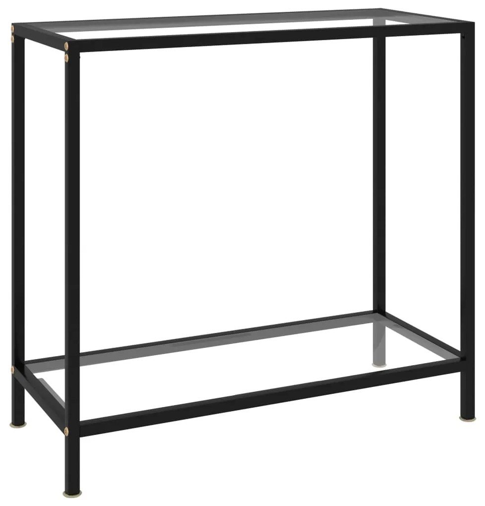vidaXL Mesa consola 80x35x75 cm vidro temperado transparente
