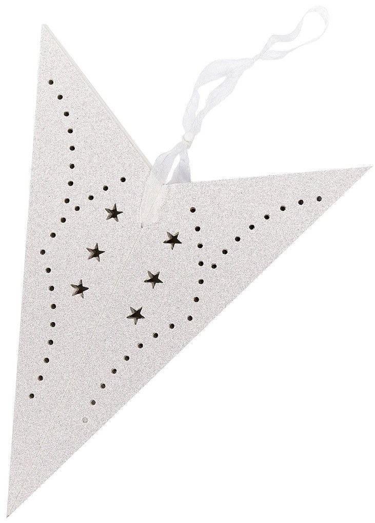 Conjunto de 2 estrelas de papel com LED em branco brilhante 60 cm MOTTI Beliani