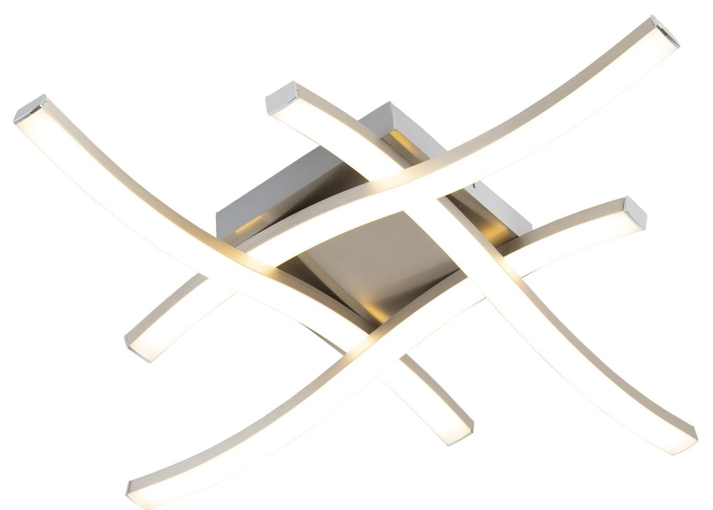 Candeeiro de teto quadrado design em aço com LED integrado - Onda Design,Moderno