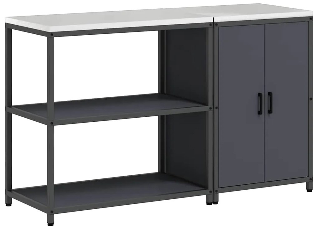 Conjunto de Armazenamento de Cozinha 2 pcs Cinzento-escuro