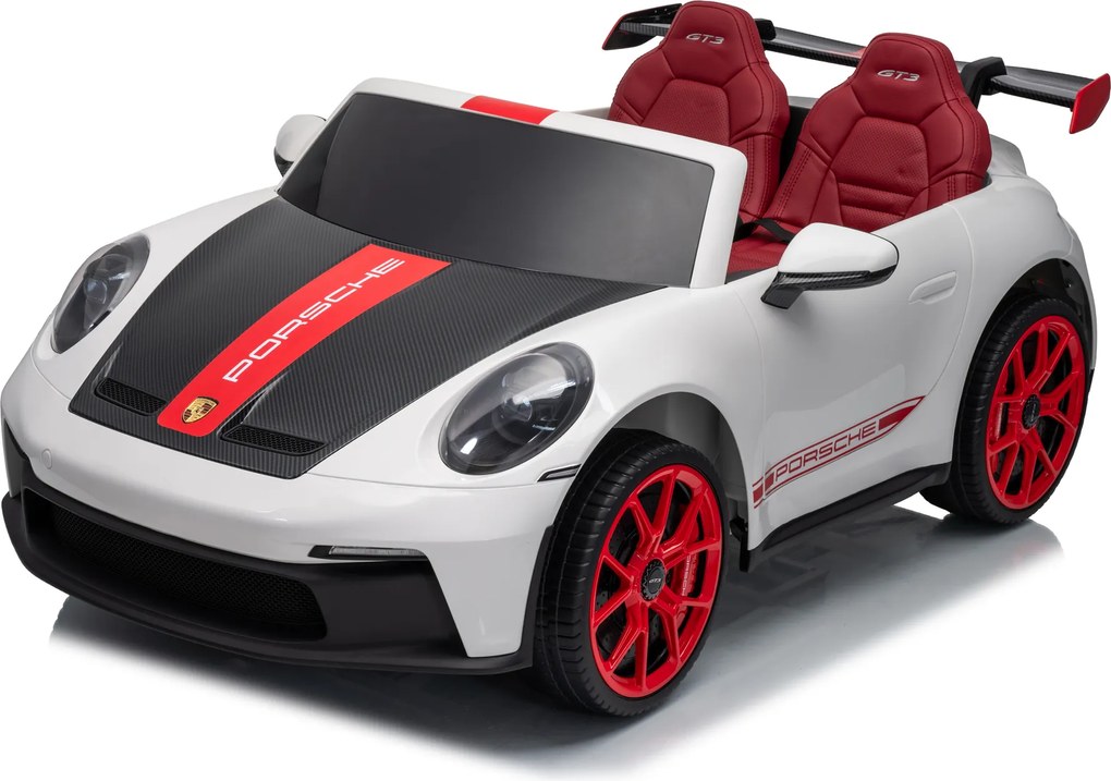 Carro elétrico infantil Porsche 911 GT3 RS 24 V 4x4 Com licença oficial 2 lugares, Bateria de lítio, Bancos em couro sintético, Rodas em EVA Vermelho