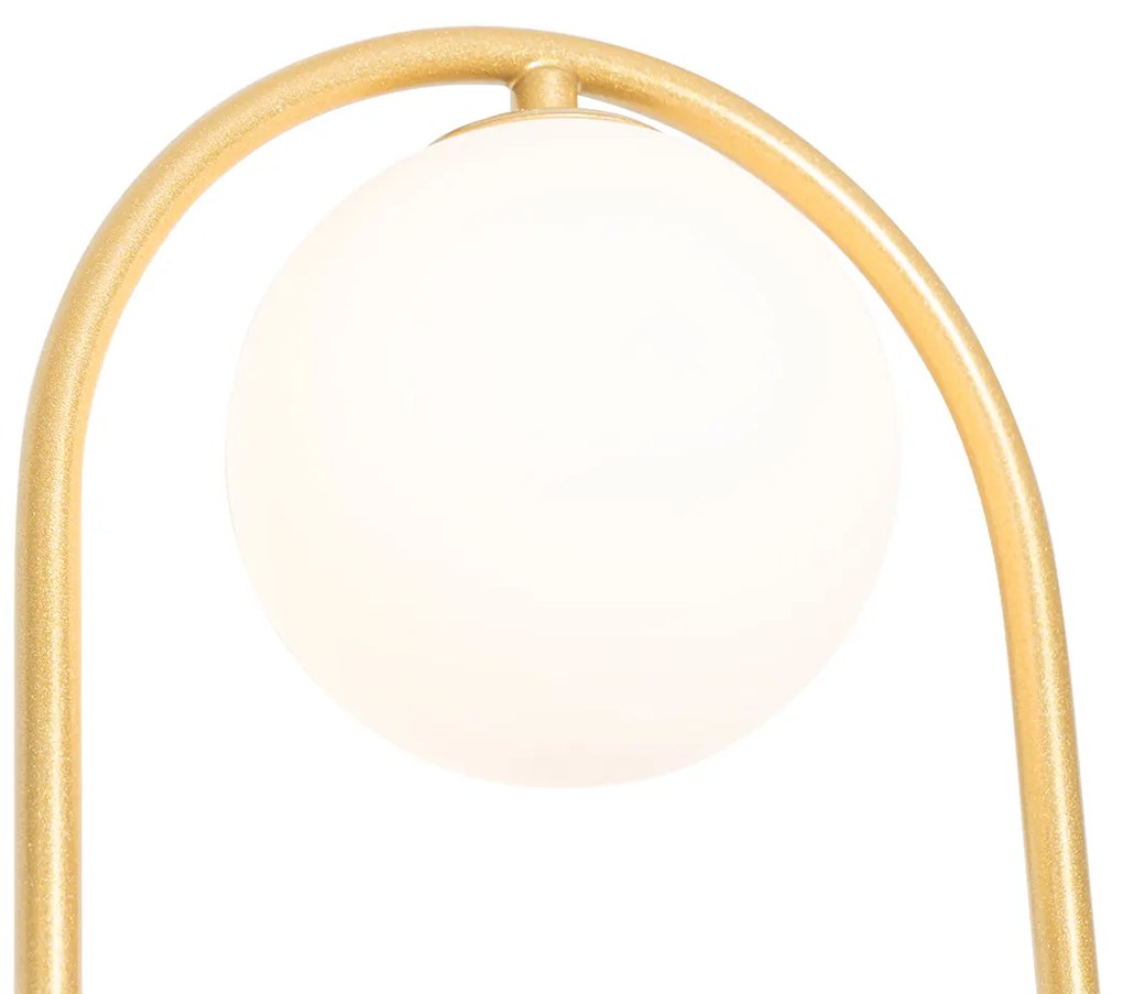 Candeeiro de parede Art Déco dourado com vidro branco - Isabella Art Deco,Design