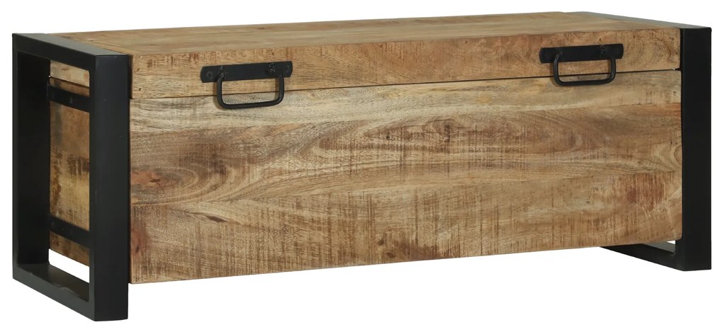 vidaXL Baús de Armazenamento 80x30x30cm Madeira de Mangueira Maciça e Metal