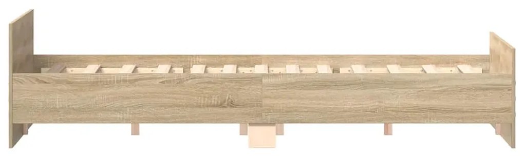 Estrutura cama c/ cabeceira/apoio pés 180x200cm carvalho sonoma