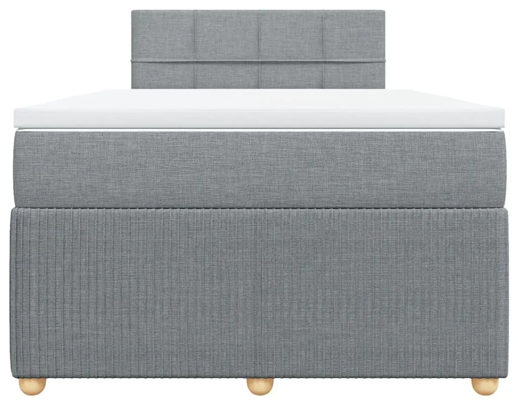 Cama boxspring com colchão 120x190 cm tecido cinzento-claro