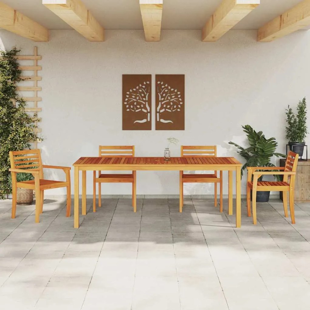 Conjunto de Jantar Jardim 7 pcs Natural 200 x 100 x 74 cm