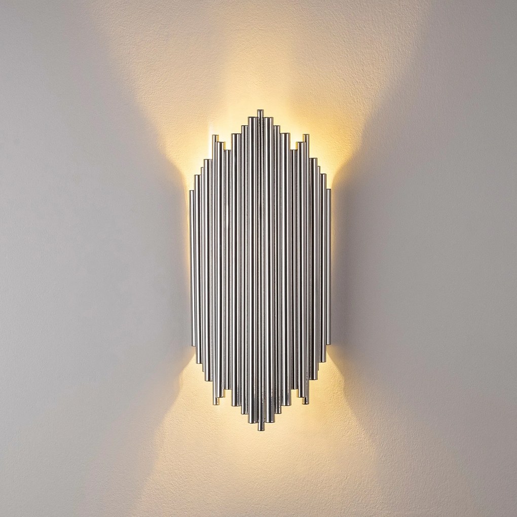 Candeeiro de Parede Kara – Cromado – 18 cm x 40 cm x 8 cm