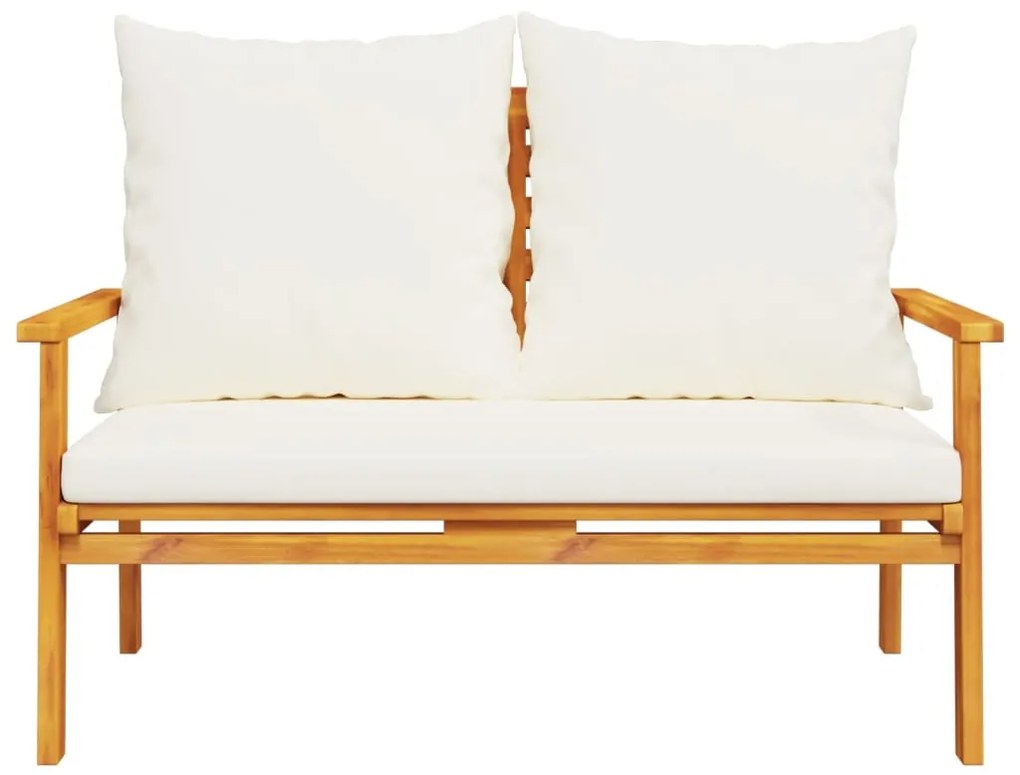 3 pcs conjunto lounge de jardim c/ almofadões acácia maciça