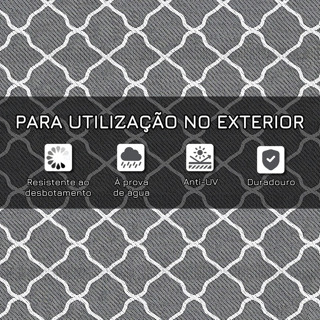 Tapete de Exterior 182x274cm Tapete Moderno Reversível de Plástico Imp