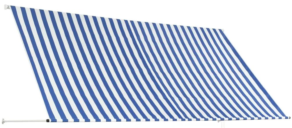 Toldo retrátil 300x150 cm azul e branco