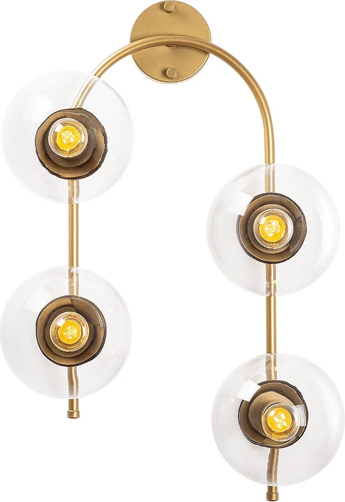 Aplique de Parede Jewel – Dourado Brilhante – 40 x 26 cm