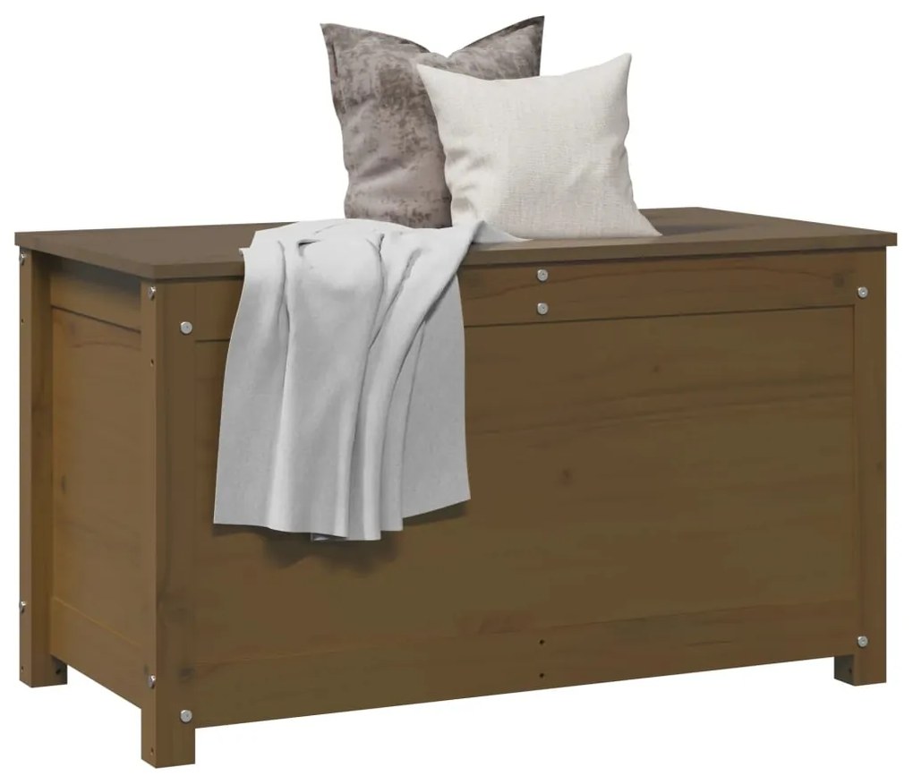 Caixa de arrumação 80x40x45,5 cm pinho maciço castanho-mel