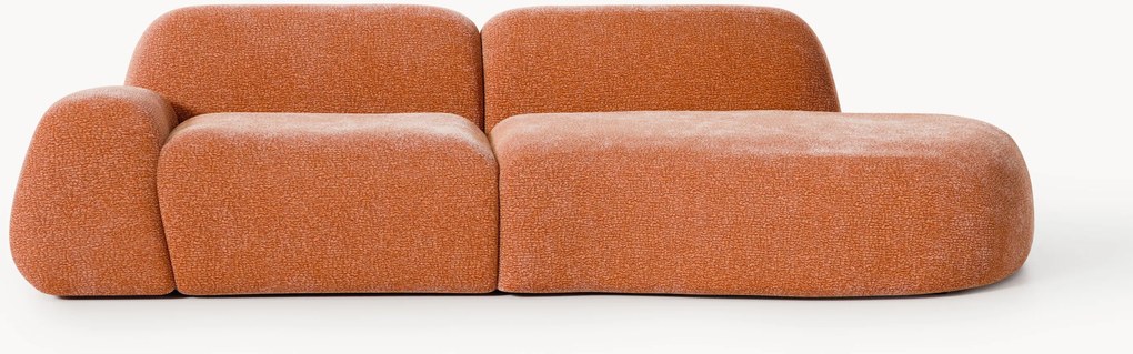 Módulo com chaise longue em teddy Wolke (3 lugares)