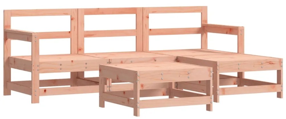 5 pcs conj. lounge jardim com almofadões madeira douglas maciça