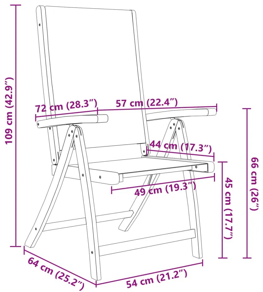 7 pcs conjunto de jantar para jardim acácia maciça e textilene