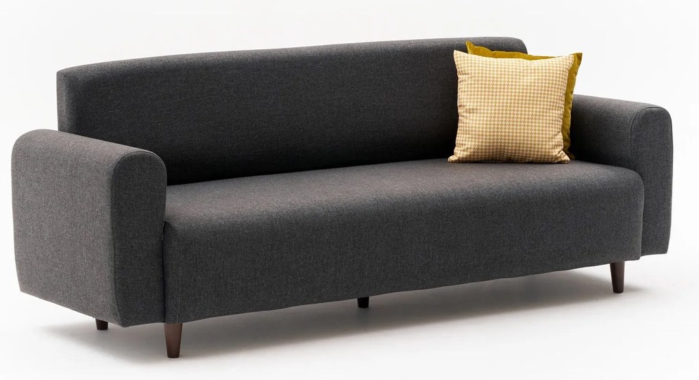 Sofá de 3 Lugares Noya – Antracite – 220x87x70 cm