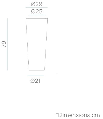 Vaso de flores colorido redondo Polietileno CASA, JARDIM, RESTAURANTE, BAR FICUS 80 (ø29 x 79cm) - Cinzento