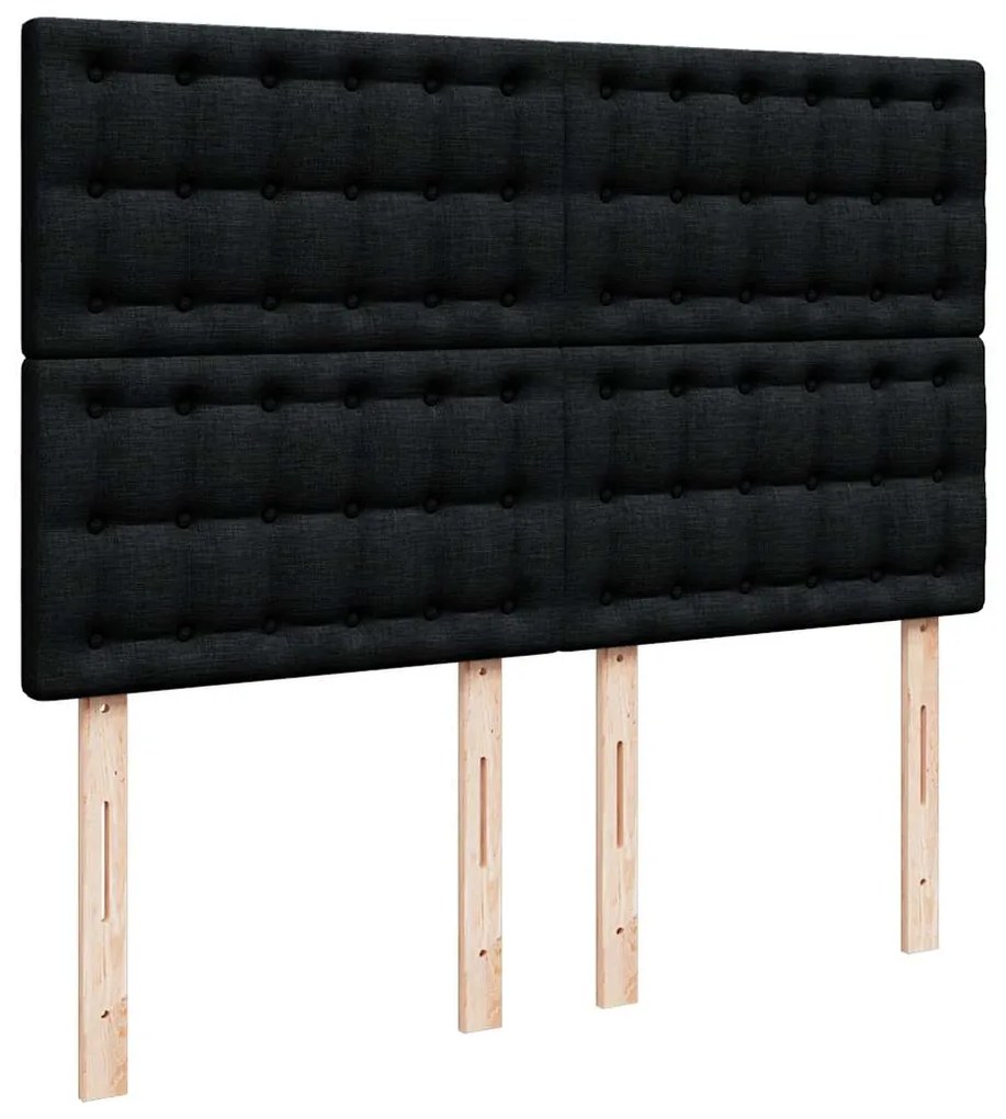 Cama com molas/colchão 140x190 cm tecido preto