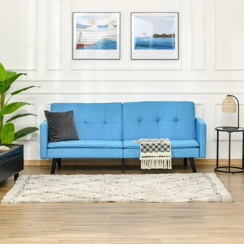 Sofá-Cama Mary - Azul - Design Nórdico