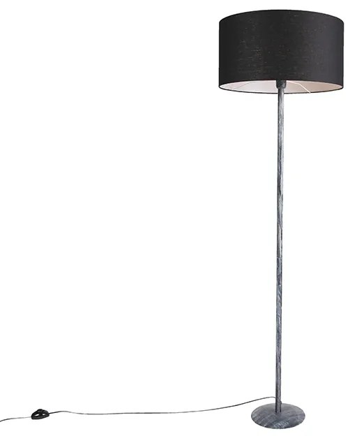 Candeeiro de pé Cinzento com Abajur Preto 50 cm - Simplo Country / Rústico,Moderno