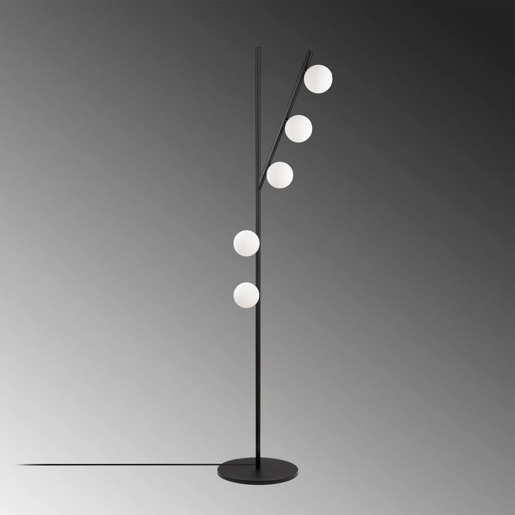 Candeeiro de Pé Domino – Preto e Creme – 31 x 52 x 167 cm