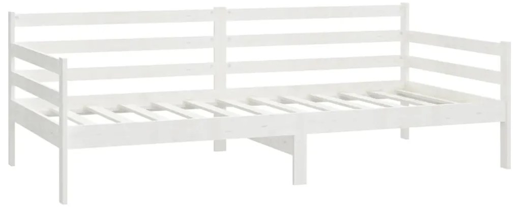 Sofá-cama com colchão 90x200 cm pinho maciço branco