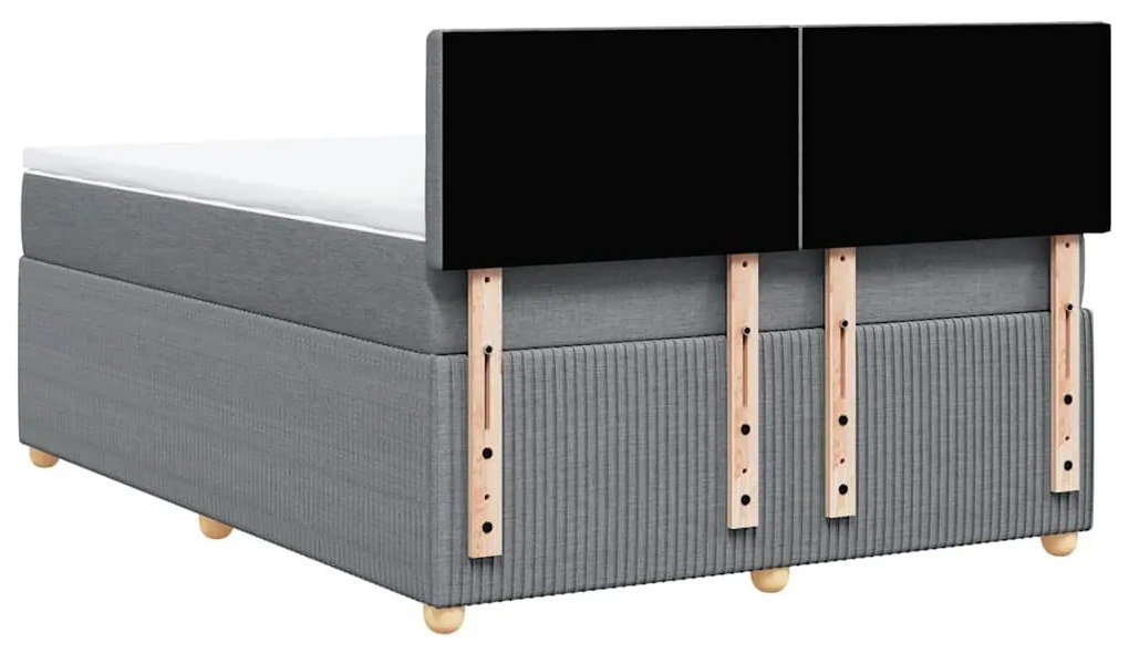 Cama com molas/colchão 140x190 cm tecido cinzento-claro