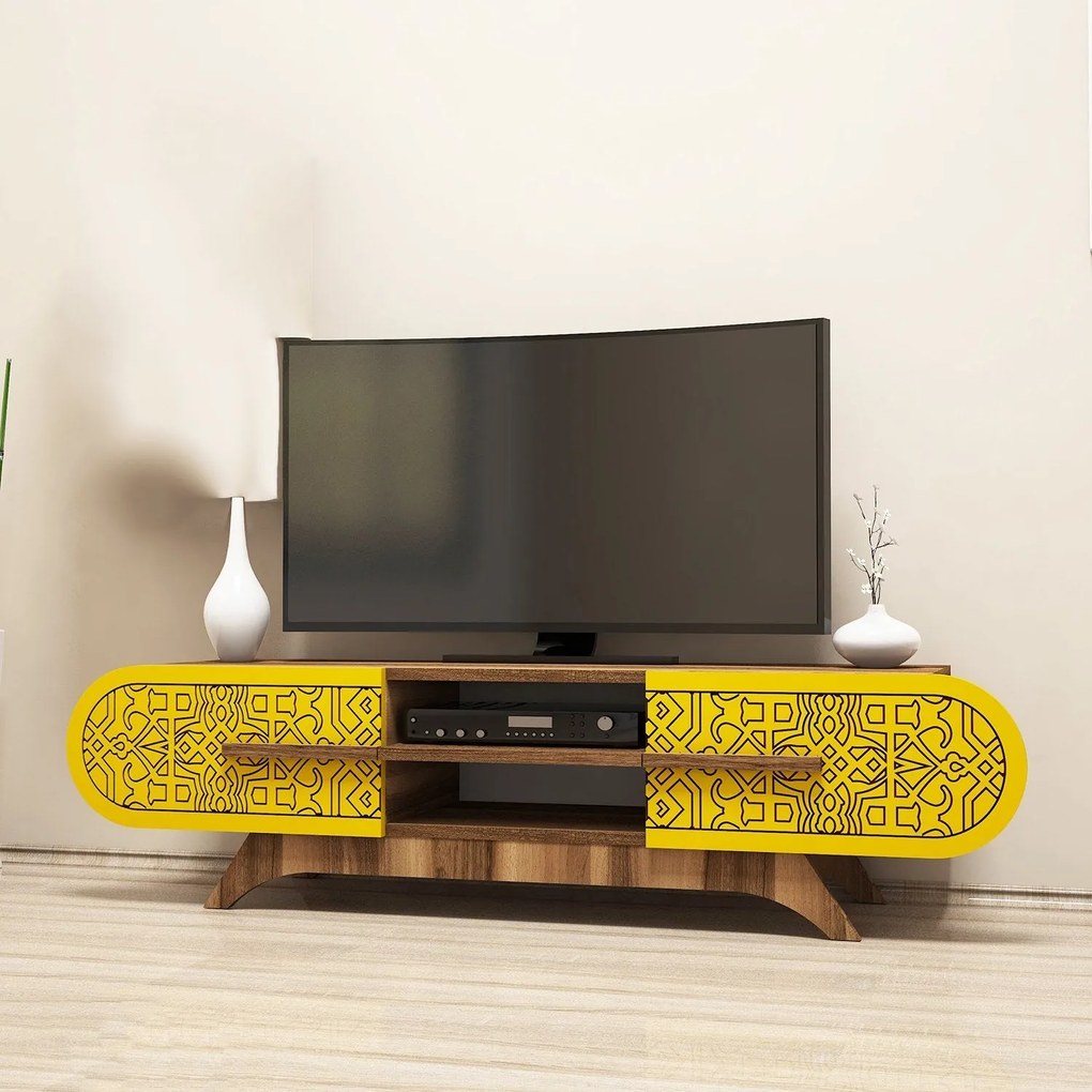 Móvel TV Defne – Nogueira – 145x37x37 cm