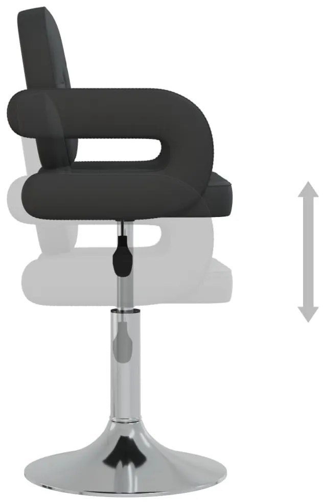 Cadeiras de jantar giratórias 2 pcs couro artificial preto