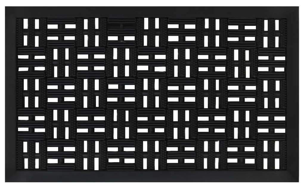 Tapete de porta retangular 45x75 cm borracha