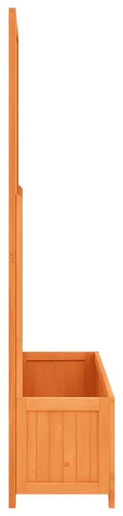 Vaso com treliça para jardim 70x30x135 cm abeto maciço castanho