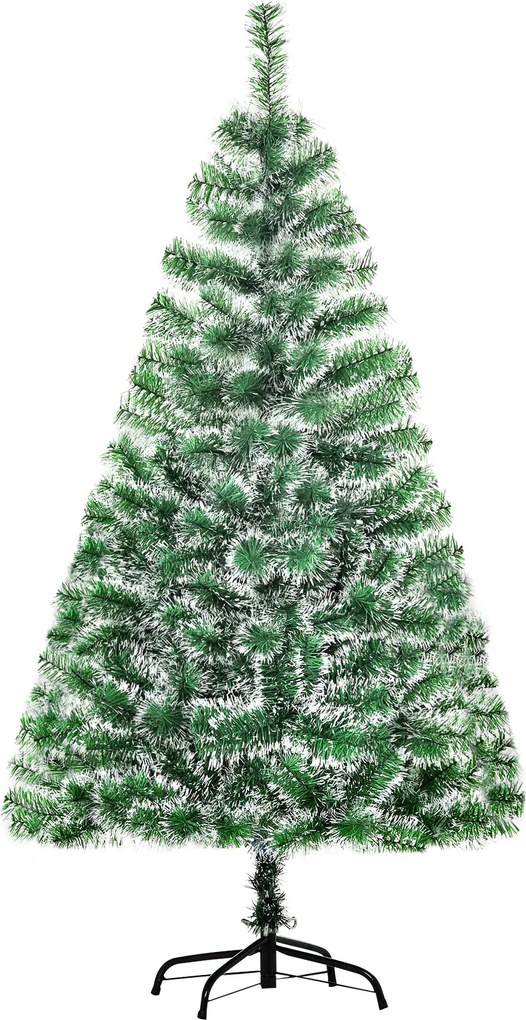 HOMCOM Árvore de Natal Artificial 150cm com 416 Ramos e Suporte de Metal Decoração Interior Sala de Estar Festas Ø75x150cm Verde | Aosom Portugal