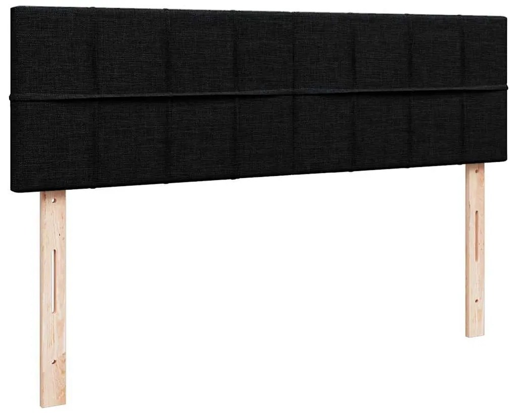 Cama otomana com colchão 140x190 cm tecido preto