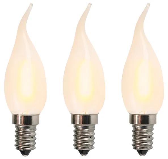 Conjunto de 3 lâmpadas LED de vela foscas E14 BXS35 1W 2200K