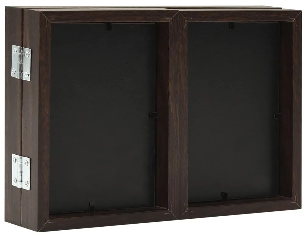 Moldura com três dobras 28x18 cm+2x(13x18 cm) castanho-escuro