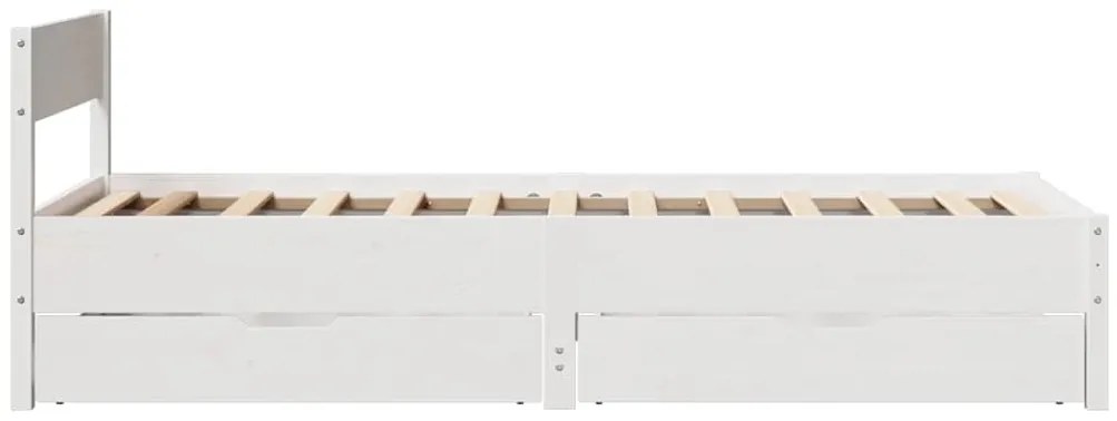 Cama sem colchão 90x200 cm madeira de pinho maciça branco