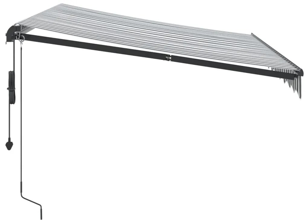 Toldo retrátil automático 300x250 cm antracite e branco