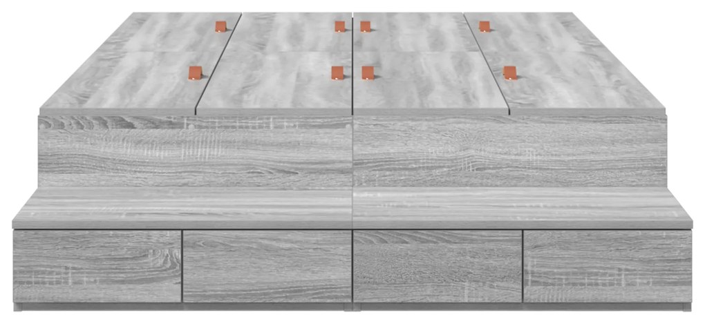 Cama com Arrumação Cinza Sonoma 120x190 cm