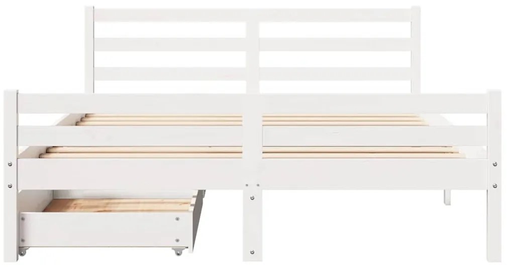 Cama sem colchão 160x200 cm madeira de pinho maciça branco