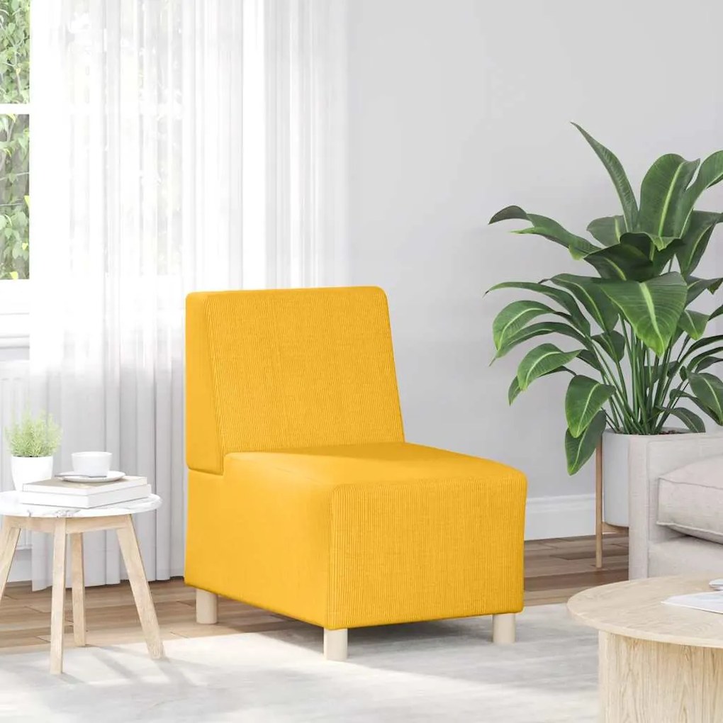 Poltrona 55 cm tecido corduroy amarelo-claro