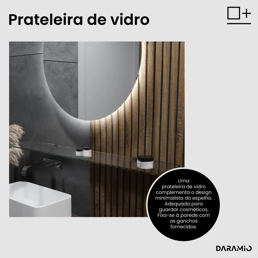 Espelho meia-lua com LED G9
