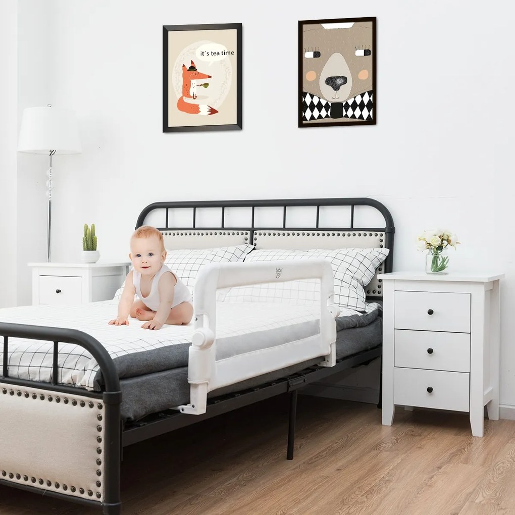 Barra segurança dobrável de esponja 105 x 40 x 42 cm para crianças para cama queen e king size cama de casal de solteiro branca