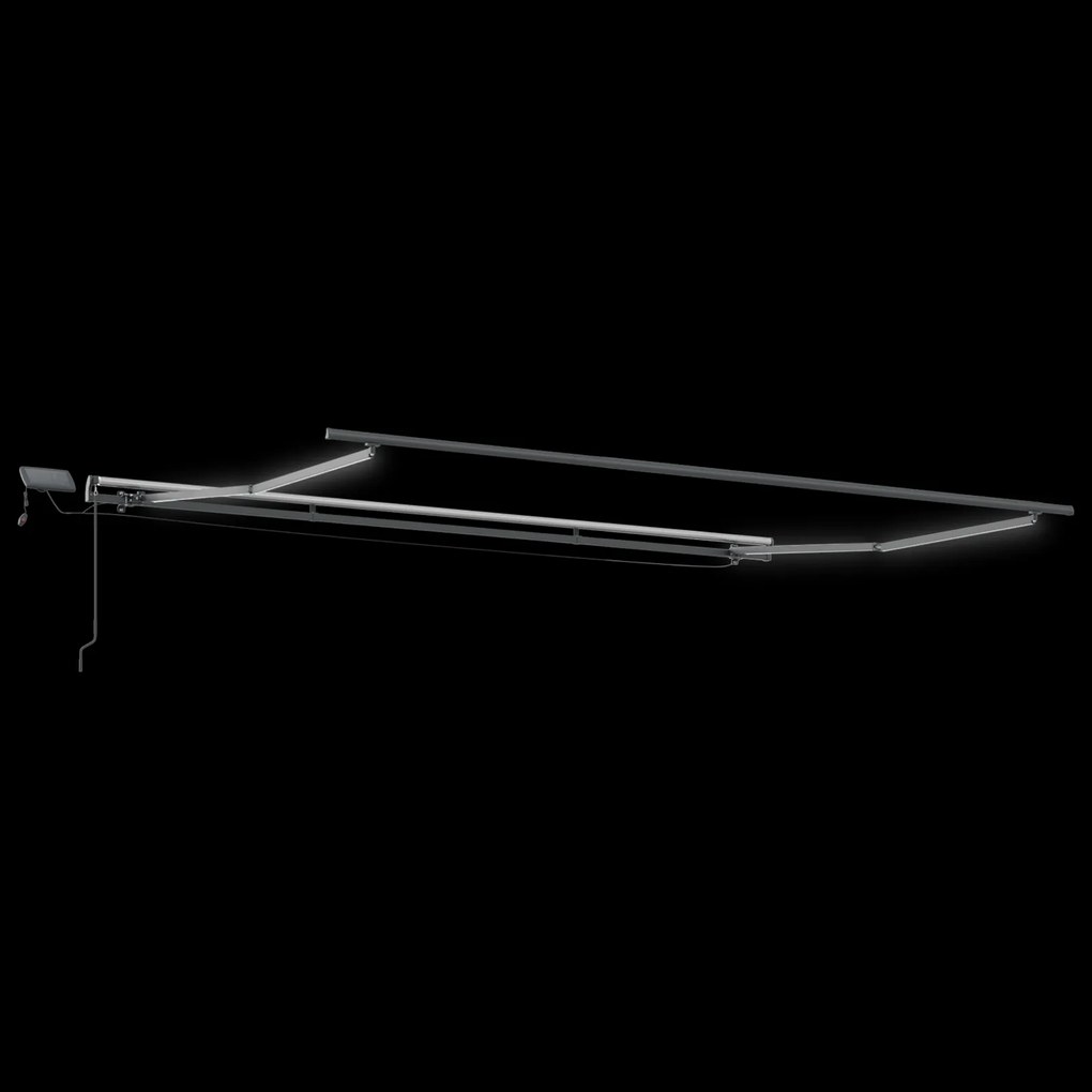 Toldo Retrátil Manual vidaXL com LED Vermelho 450x350 cm