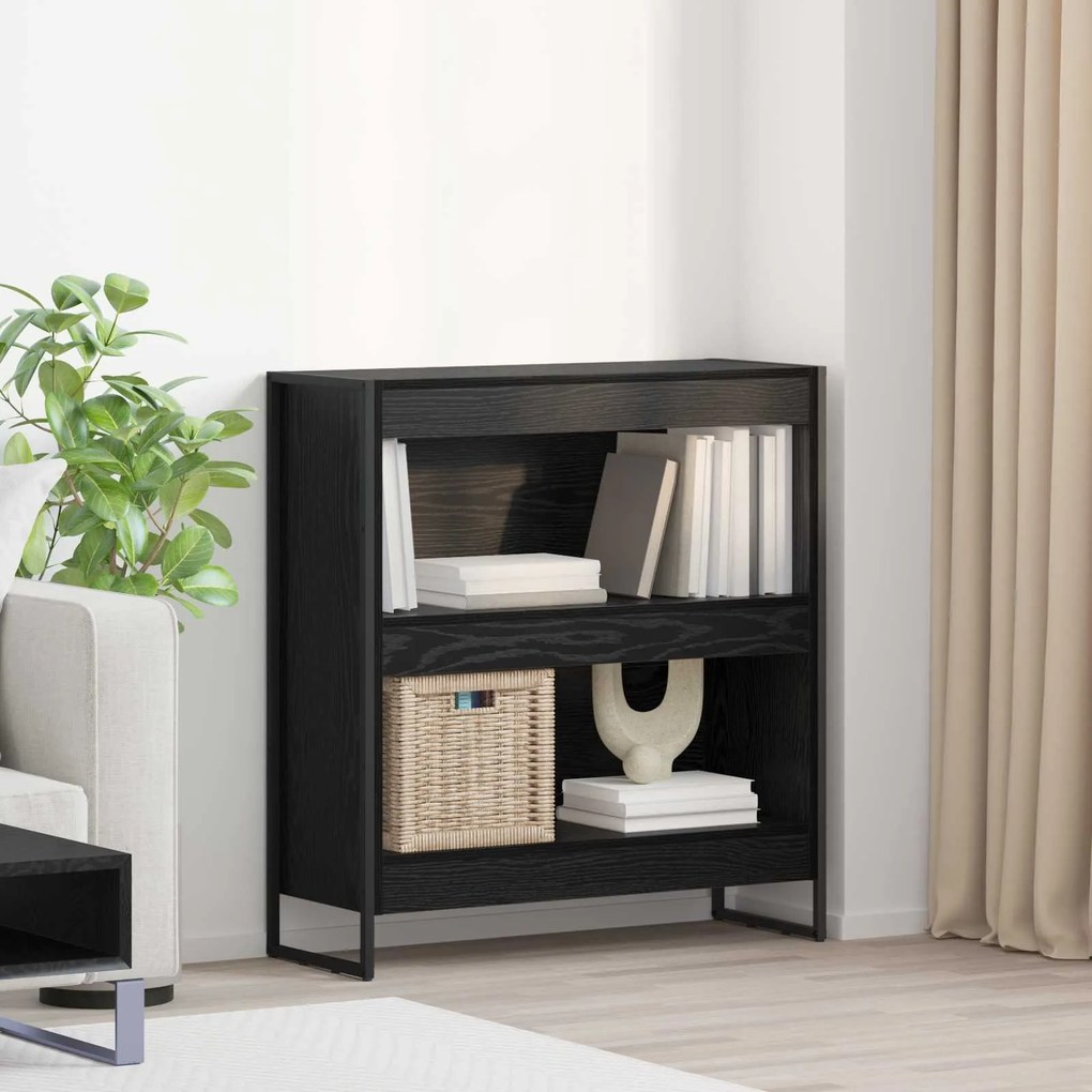 vidaXL Gabinete de Livros Carvalho Preto 80 x 30 x 155 cm